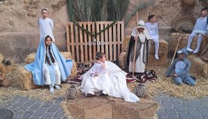 Nacimiento perteneciente al Belén Viviente del colegio San Rafael