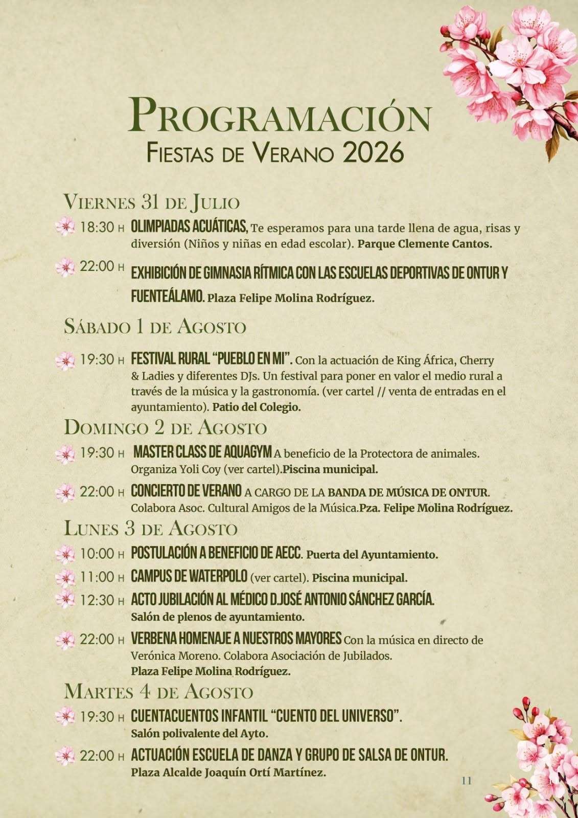 Fiestas de Verano Ontur 2026