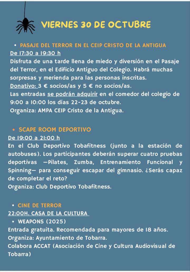 Programacion halloween tobarra 2